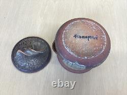 Karen Karnes Studio Art Pottery Vintage Stoneware Flameproof Lid Pot Jar Vessel