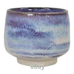 Ken Ferguson Studio Art Pottery Hand Made Mottled Blue Yunomi Tea Cup