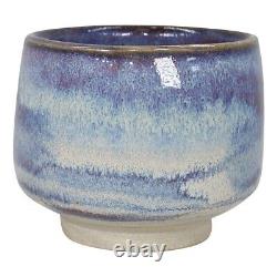 Ken Ferguson Studio Art Pottery Hand Made Mottled Blue Yunomi Tea Cup