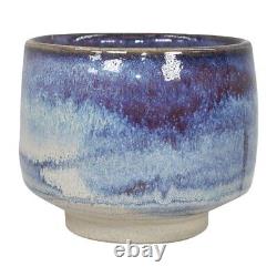 Ken Ferguson Studio Art Pottery Hand Made Mottled Blue Yunomi Tea Cup