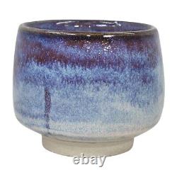 Ken Ferguson Studio Art Pottery Hand Made Mottled Blue Yunomi Tea Cup