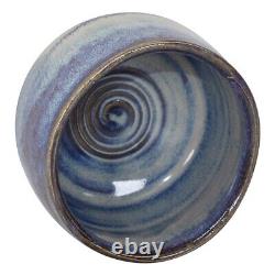 Ken Ferguson Studio Art Pottery Hand Made Mottled Blue Yunomi Tea Cup