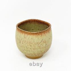 Kjeld Erica Deichmann Studio Art Pottery Vase Gold Glaze New Brunswick Vintage