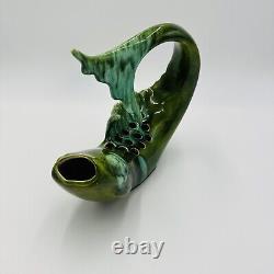 Koi Fish Planter Vase Flower Pot Frog Vintage Mid Century Green Home Decor