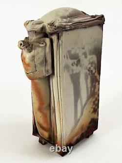 LANA WILSON STUDIO ART POTTERY GLAZED SCULPTURE RECTANGULAR FOOTED BOX With DRAWER