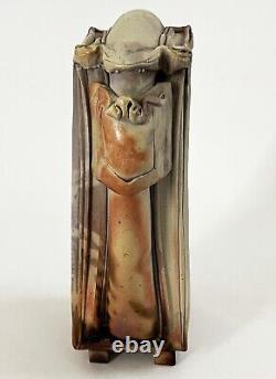 LANA WILSON STUDIO ART POTTERY GLAZED SCULPTURE RECTANGULAR FOOTED BOX With DRAWER