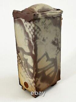 LANA WILSON STUDIO ART POTTERY GLAZED SCULPTURE RECTANGULAR FOOTED BOX With DRAWER