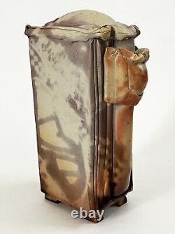 LANA WILSON STUDIO ART POTTERY GLAZED SCULPTURE RECTANGULAR FOOTED BOX With DRAWER