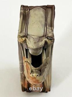 LANA WILSON STUDIO ART POTTERY GLAZED SCULPTURE RECTANGULAR FOOTED BOX With DRAWER