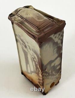 LANA WILSON STUDIO ART POTTERY GLAZED SCULPTURE RECTANGULAR FOOTED BOX With DRAWER
