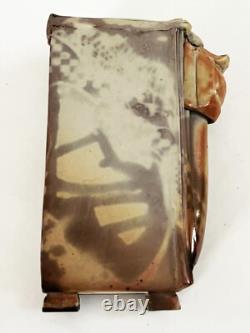 LANA WILSON STUDIO ART POTTERY GLAZED SCULPTURE RECTANGULAR FOOTED BOX With DRAWER