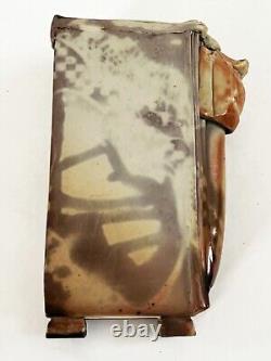 LANA WILSON STUDIO ART POTTERY GLAZED SCULPTURE RECTANGULAR FOOTED BOX With DRAWER