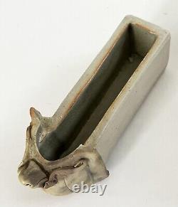LANA WILSON STUDIO ART POTTERY GLAZED SCULPTURE RECTANGULAR FOOTED BOX With DRAWER