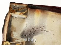 LANA WILSON STUDIO ART POTTERY GLAZED SCULPTURE RECTANGULAR FOOTED BOX With DRAWER
