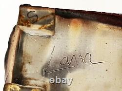 LANA WILSON STUDIO ART POTTERY GLAZED SCULPTURE RECTANGULAR FOOTED BOX With DRAWER