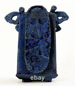 Lana Wilson Studio Art Pottery Blue Glazed Sculpture Figural Box Vessel Vase