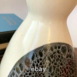 Lapid Israel Handpainted Splat Lava Pottery Zebra Vase Vtg MCM 140 Signed Anat