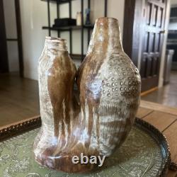 Large 11 X 7.5 Signed Vintage 1977 Studio Pottery Asymmetric Vessel