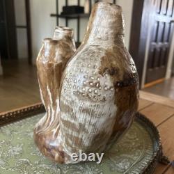 Large 11 X 7.5 Signed Vintage 1977 Studio Pottery Asymmetric Vessel