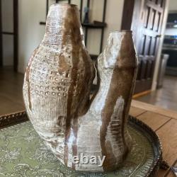 Large 11 X 7.5 Signed Vintage 1977 Studio Pottery Asymmetric Vessel
