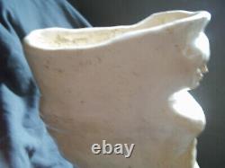 Large 13.5 tall Vintage freeform minimalist ugly Face Vase Art Pottery