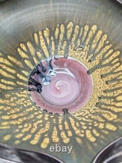 Large 2002 Michael Schwegmann Black Porcelain Bowl Drip Glaze Studio Pottery