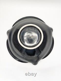 Large 2002 Michael Schwegmann Black Porcelain Bowl Drip Glaze Studio Pottery