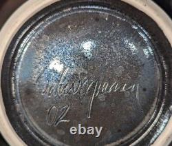 Large 2002 Michael Schwegmann Black Porcelain Bowl Drip Glaze Studio Pottery