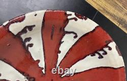 Large 20 Monumental Studio Pottery Bowl starburst Union Jack inspired