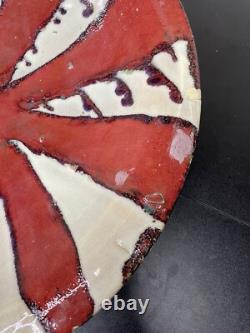 Large 20 Monumental Studio Pottery Bowl starburst Union Jack inspired