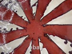Large 20 Monumental Studio Pottery Bowl starburst Union Jack inspired
