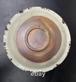 Large 20 Monumental Studio Pottery Bowl starburst Union Jack inspired