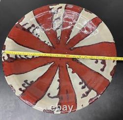 Large 20 Monumental Studio Pottery Bowl starburst Union Jack inspired