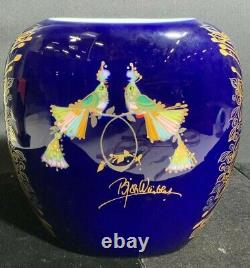 Large Bjorn Wiinblad Rosenthal 1001 Nights Rosenthal Gilded Vase 8.5 H