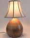 Large Hand Thrown Studio Pottery Beehive Table Lamp & Shade Vintage Drip Glaze