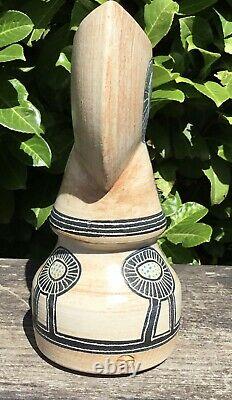 Large Old Vintage Retro Midcentury Slip Cast Studio Pottery Vase Unknown Mark
