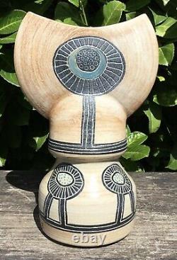 Large Old Vintage Retro Midcentury Slip Cast Studio Pottery Vase Unknown Mark