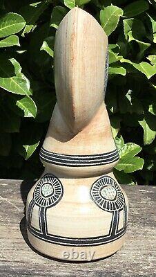 Large Old Vintage Retro Midcentury Slip Cast Studio Pottery Vase Unknown Mark
