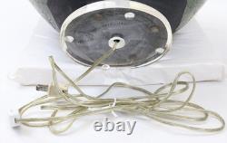 Large Raku Studio Pottery Vintage Table Lamp Hand Thrown Blue Green Wood Lucite