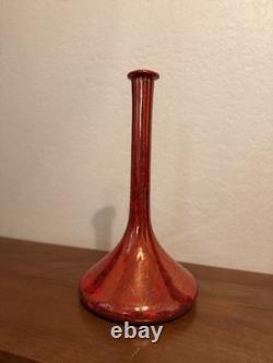 Large Signed Raku Pottery Vase 15.5 1983 Studio Ceramic Iridescent Copper Red