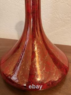 Large Signed Raku Pottery Vase 15.5 1983 Studio Ceramic Iridescent Copper Red