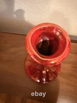 Large Signed Raku Pottery Vase 15.5 1983 Studio Ceramic Iridescent Copper Red