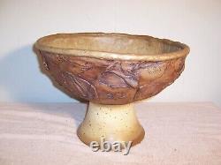 Large Unusual Vintage Mid-Century Studio Pottery Centerpiece Punch Bowl