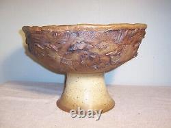 Large Unusual Vintage Mid-Century Studio Pottery Centerpiece Punch Bowl