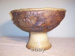 Large Unusual Vintage Mid-Century Studio Pottery Centerpiece Punch Bowl