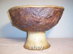 Large Unusual Vintage Mid-Century Studio Pottery Centerpiece Punch Bowl