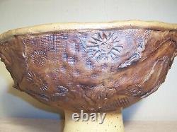 Large Unusual Vintage Mid-Century Studio Pottery Centerpiece Punch Bowl