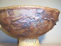 Large Unusual Vintage Mid-Century Studio Pottery Centerpiece Punch Bowl