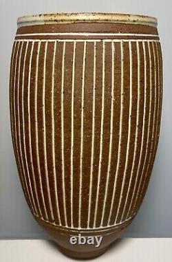 Large, VINTAGE J. Edward Barker Handmade Studio Pottery Stoneware Vase SIGNED