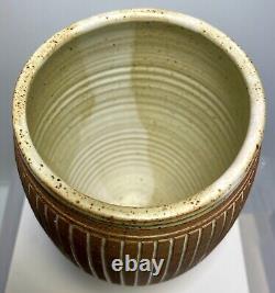 Large, VINTAGE J. Edward Barker Handmade Studio Pottery Stoneware Vase SIGNED